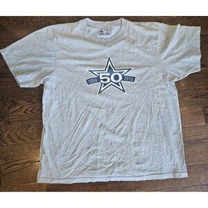 Dallas Cowboys T-Shirt 50th Anniversary 1960-2010 size XL Grey Logo Both Sides